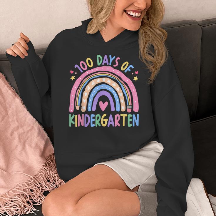 100th Day Of Kindergarten Teacher Kids 100 Days Smarter Women's Hoodie, funny design