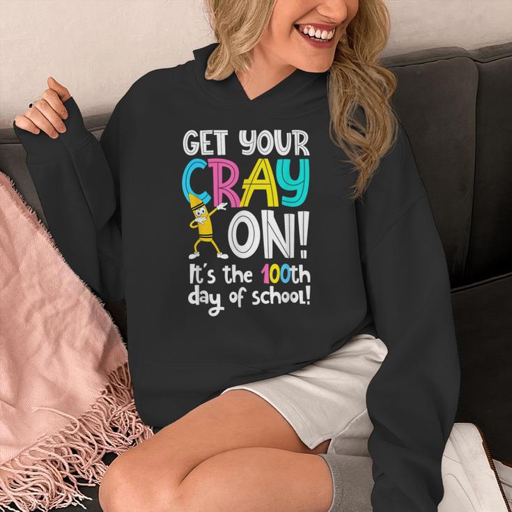 100th Day Of School Get Your Cray On Teacher Women's Hoodie, funny design 100th Day Of School Get Your Cray On Teacher Women's Hoodie, funny design