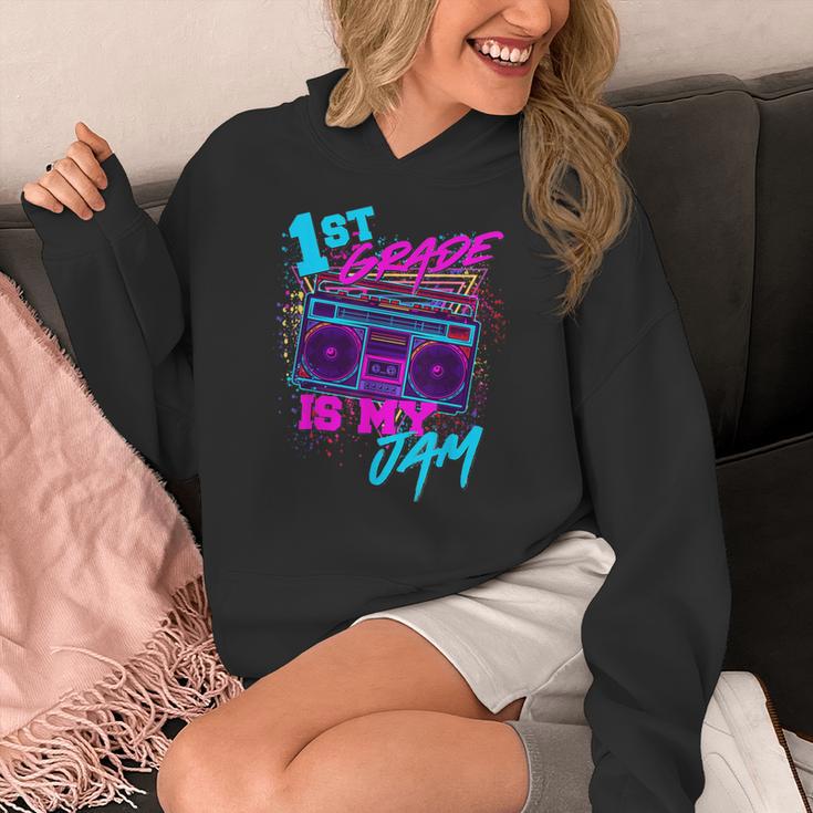 1st Grade Is My Jam Vintage 80s 80's Teacher Student Retro Women's Hoodie, funny design 1st Grade Is My Jam Vintage 80s 80's Teacher Student Retro Women's Hoodie, funny design