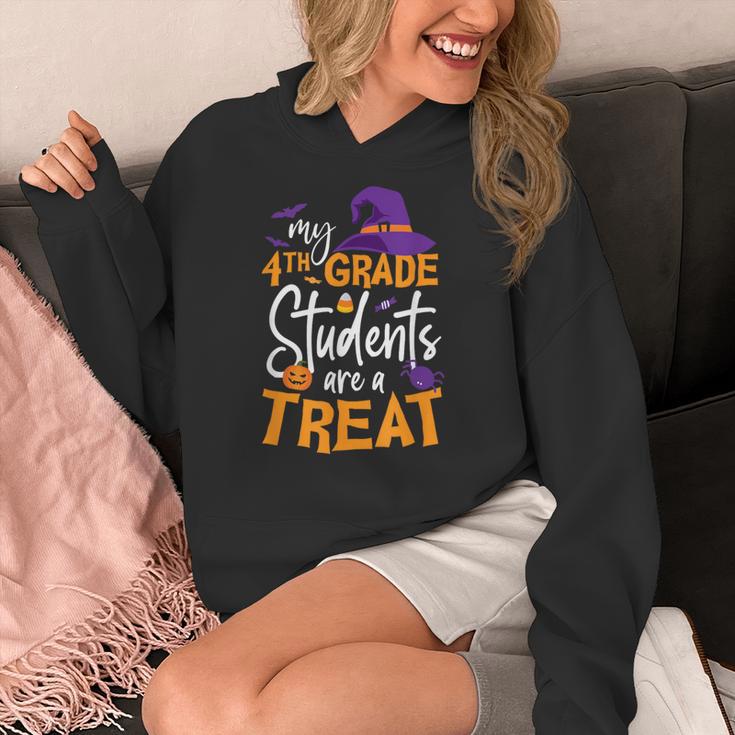 My 4th Grade Students Are a Treat Teacher Halloween Witch For Men Women Kids Women's Hoodie, 4th Grade Teacher Gifts, funny design