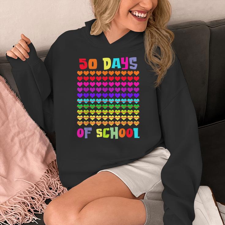 50 Days Of School Hearts Teacher Happy 50th Day Of School Women's Hoodie, funny design 50 Days Of School Hearts Teacher Happy 50th Day Of School Women's Hoodie, funny design