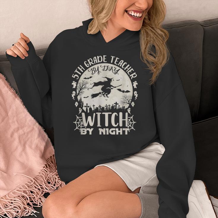5th Grade Teacher By Day Witch By Night Halloween Women's Hoodie, funny design