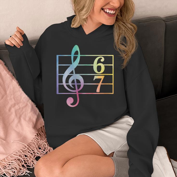 67 Music Meme Slang Six Seven Music Teacher Musician Women's Hoodie, funny design