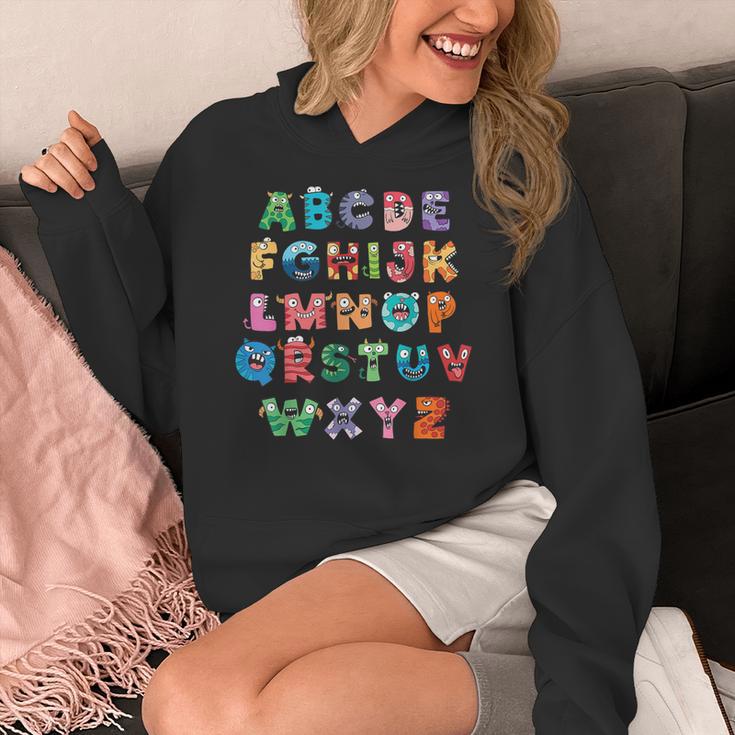 ABC Cute Monster Alphabet Halloween Teacher Costume Kids Women's Hoodie, funny design ABC Cute Monster Alphabet Halloween Teacher Costume Kids Women's Hoodie, funny design