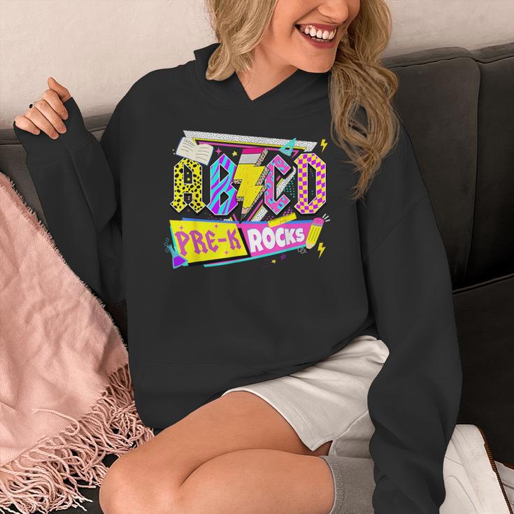 ABCD Pre-K Rocks Back To School PreK Kindergarten Teacher Women's Hoodie, funny design