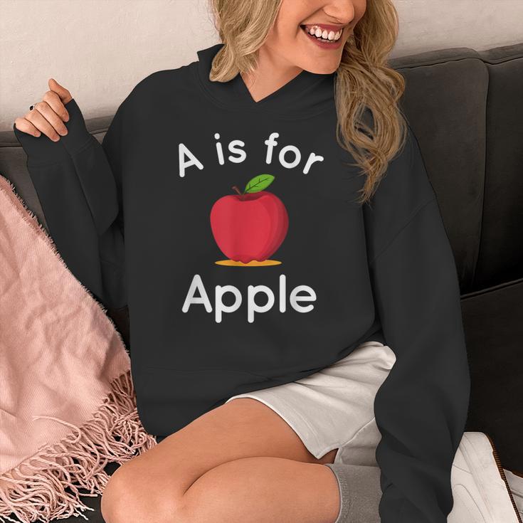 A Is For Apple Toddler Kindergarten Preschool Teacher Women's Hoodie, funny design A Is For Apple Toddler Kindergarten Preschool Teacher Women's Hoodie, funny design