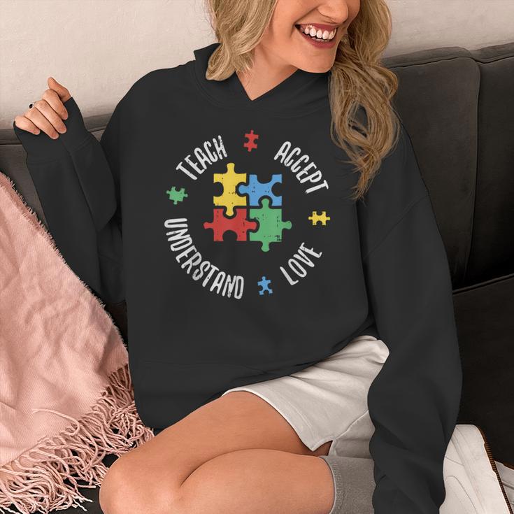 Autism Awareness Teacher Shirt Teach Accept Understand Love Women's Hoodie, funny design