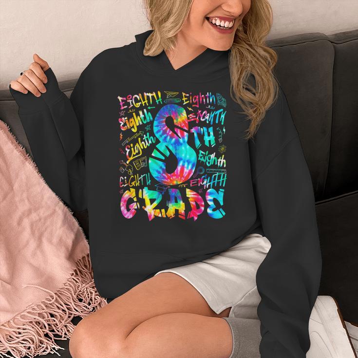 Back To School Eighth 8th Grade Tie Dye Typography Teacher Women's Hoodie, funny design Back To School Eighth 8th Grade Tie Dye Typography Teacher Women's Hoodie, funny design