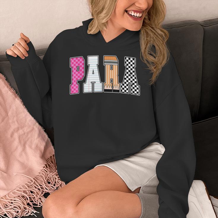 Back To School Teacher Para Preppy Checkered Para Life Women's Hoodie, funny design Back To School Teacher Para Preppy Checkered Para Life Women's Hoodie, funny design