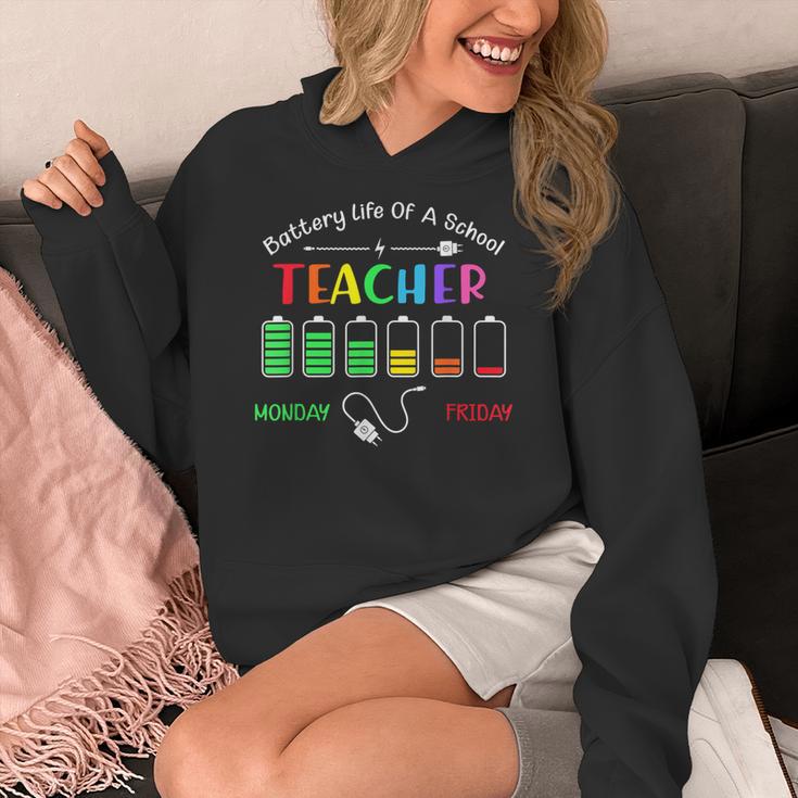 Battery Life Of A School Teacher Monday To Friday For Men Women Women's Hoodie, funny design