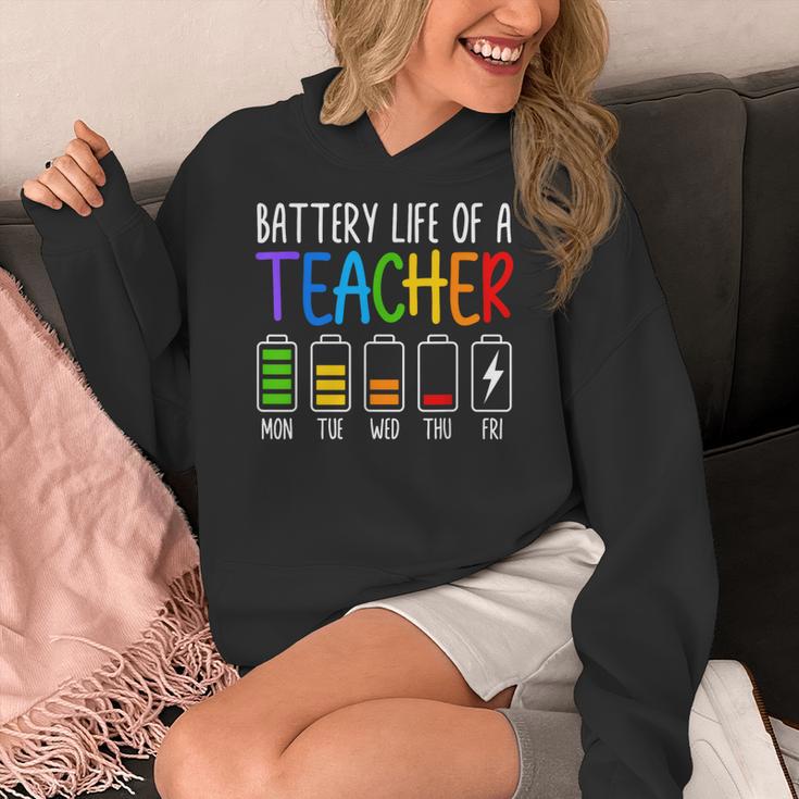 Battery Life Of A Teacher School Teacher Appreciation Women's Hoodie, funny design