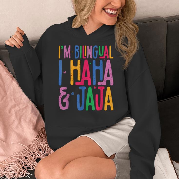 I Am Bilingual I Haha And Jaja Latina Latino Spanish Teacher Women's Hoodie, funny design