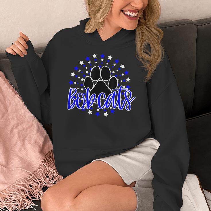 Blue Bobcats School Spirit Coquette Bow Mascot Teacher Women's Hoodie, funny design Blue Bobcats School Spirit Coquette Bow Mascot Teacher Women's Hoodie, funny design