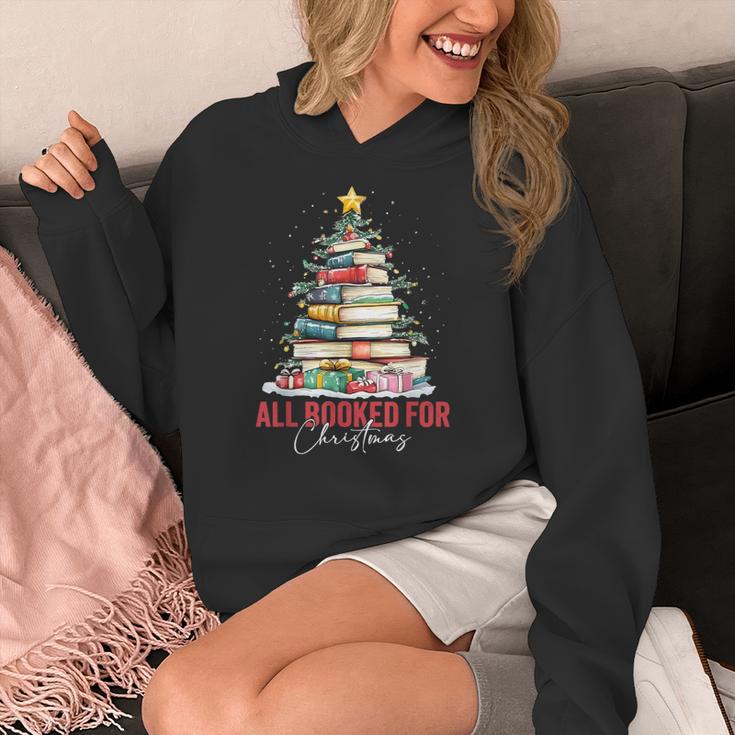 All Booked For Christmas Xmas Tree Teacher Holiday Pajamas Women's Hoodie, funny design All Booked For Christmas Xmas Tree Teacher Holiday Pajamas Women's Hoodie, funny design