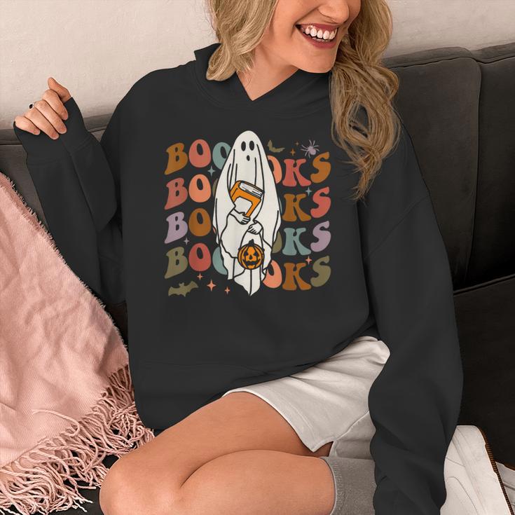Booooks Ghost Halloween Groovy Vintage Teacher Book Reading Women's Hoodie, Groovy Teacher Gifts, funny design Booooks Ghost Halloween Groovy Vintage Teacher Book Reading Women's Hoodie, Groovy Teacher Gifts, funny design