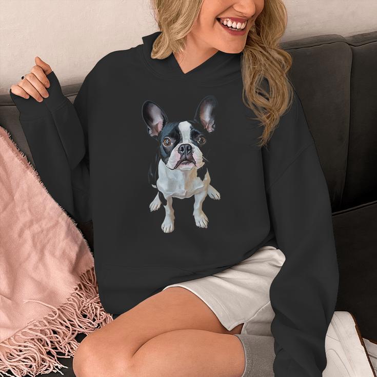 Boston Terrier Dog Motif Pet Art Boston Terrier Men Women Kids Women's Hoodie, funny design