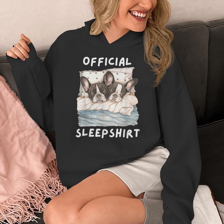 Boston Terrier Dog Official Sleepshirt Pajamas Nightgown Men Women Girls Kids Women's Hoodie, funny design