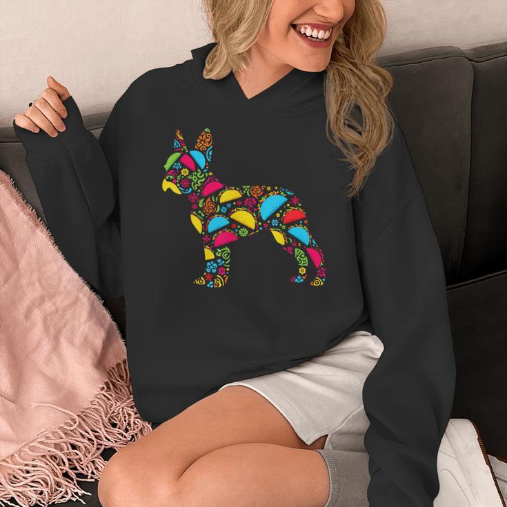 Boston Terrier Tacos Mexican Cinco De Mayo Taco Women's Hoodie, funny design