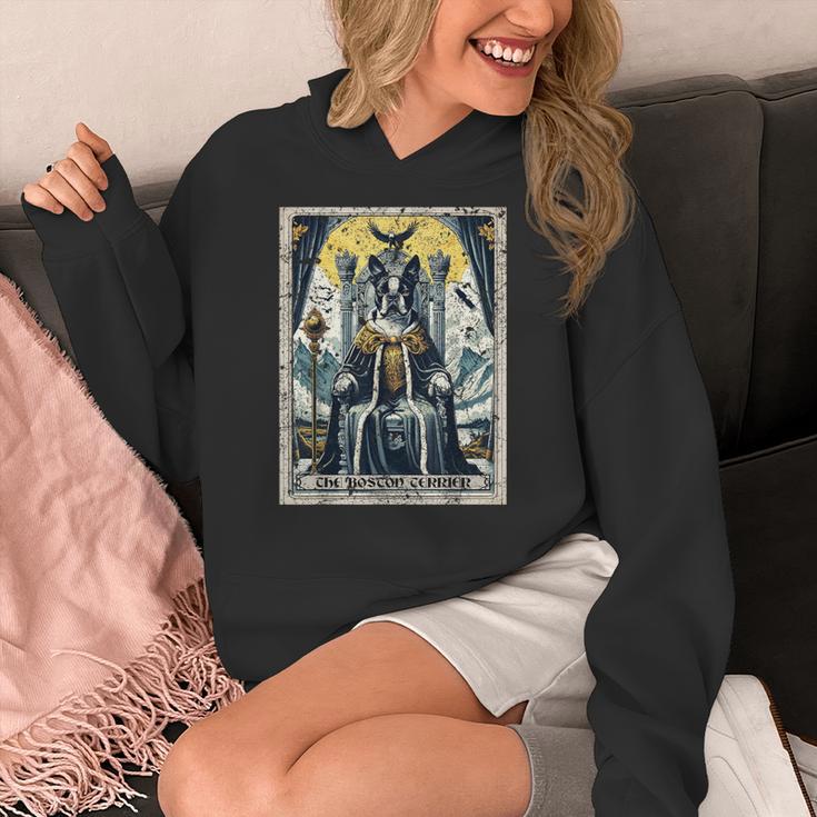 Boston Terrier Tarot Card Dog Women's Hoodie, Boston Terrier Tarot Gifts, funny design