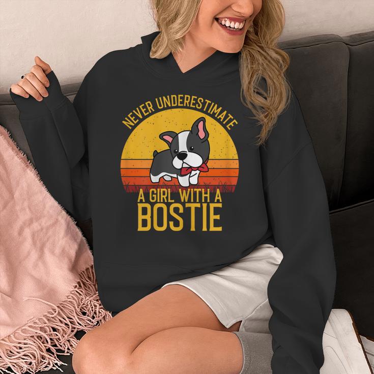 Boston Terrier Never Underestimate a Girl With a Bostie Women's Hoodie, funny design