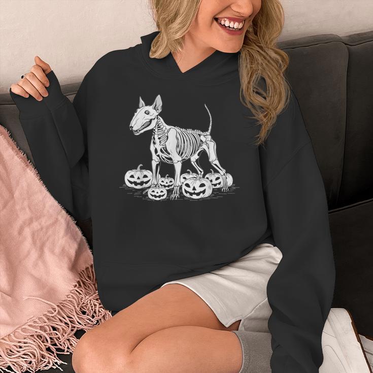 Bull Terrier Skeleton Birthday Halloween Kids Women's Hoodie, funny design