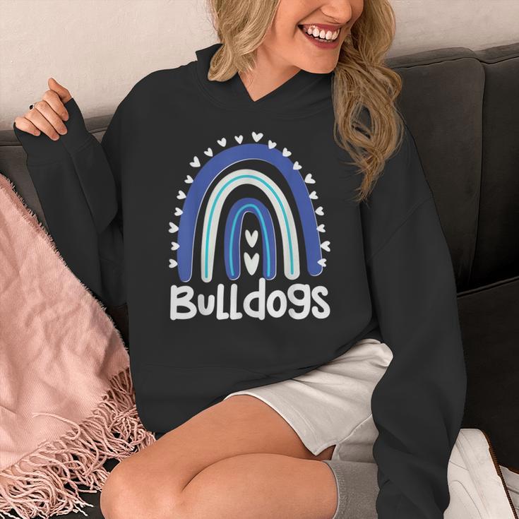 Bulldogs School Mascot Rainbow Teacher Lover Women's Hoodie, funny design Bulldogs School Mascot Rainbow Teacher Lover Women's Hoodie, funny design