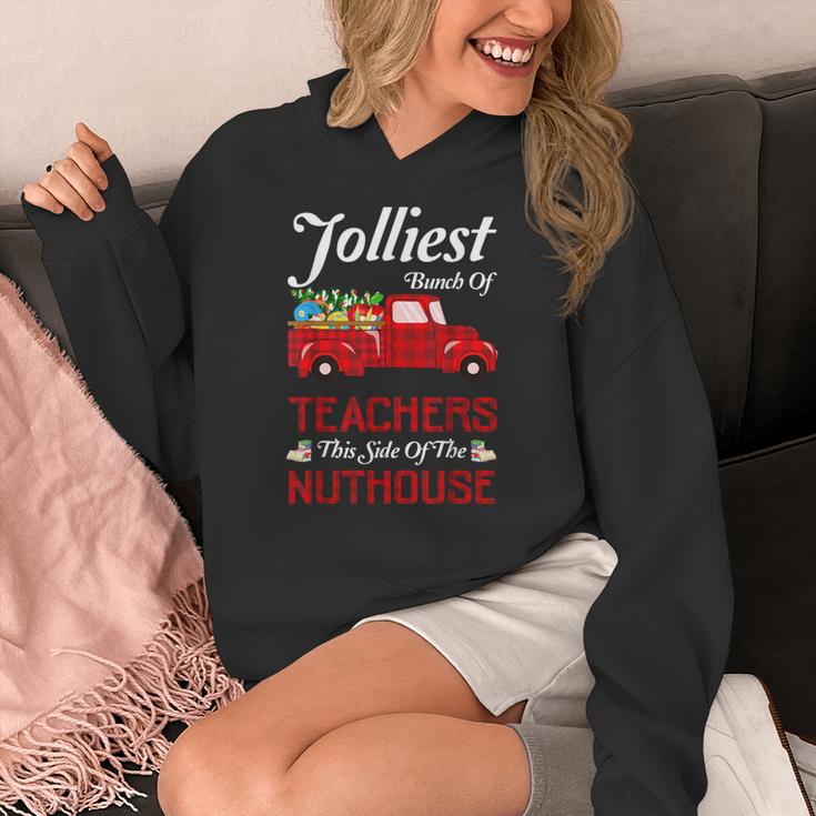 Bunch Of Teachers This Side Of The Nuthouse Xmas Women's Hoodie, funny design