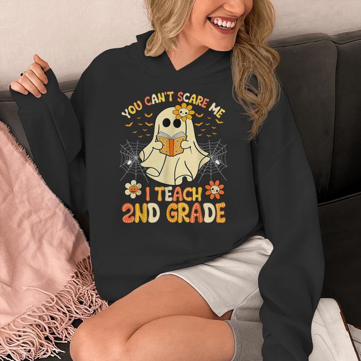 You Can't Scare Me I Teach 2nd Grade Halloween Teacher Ghost Women's Hoodie, 2nd Grade Teacher Gifts, funny design