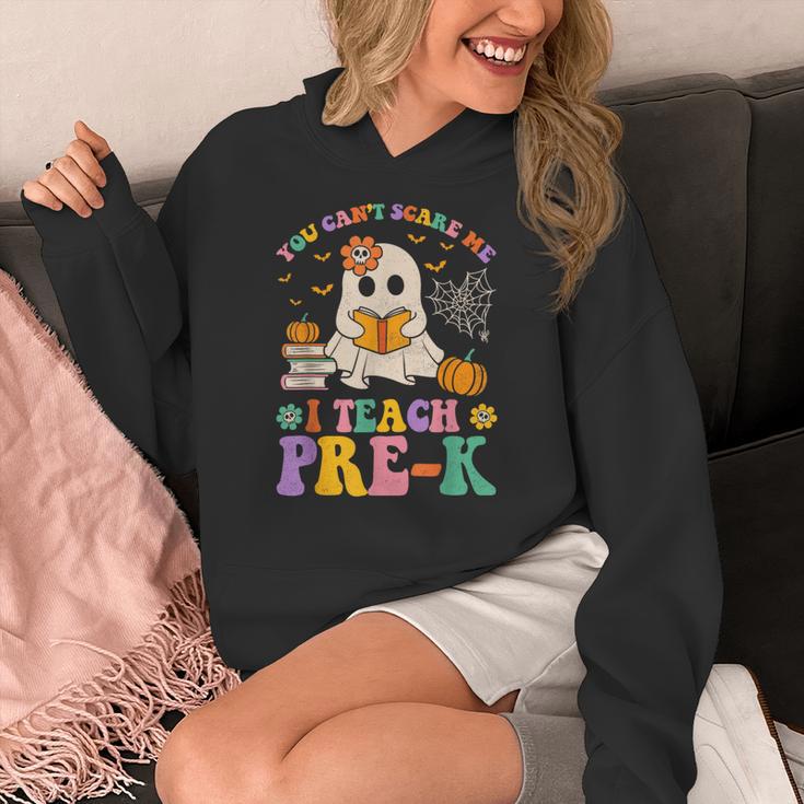 You Can't Scare Me I Teach Pre-k Teacher Halloween Ghost Men Women Kids Women's Hoodie, funny design