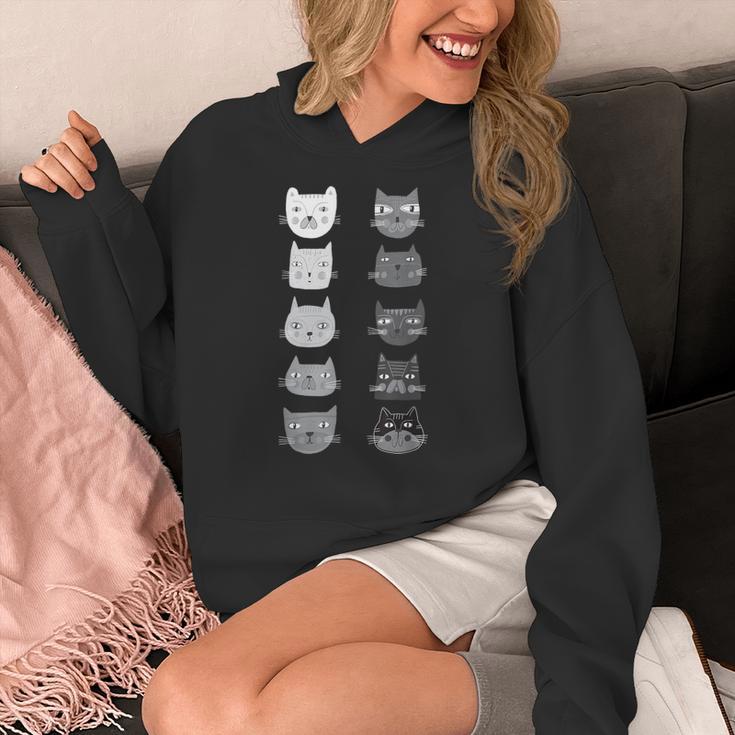 Cat Themed Artist Value Scale Educational Art Teacher Women's Hoodie, funny design