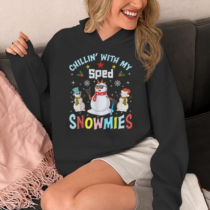 Chillin With My Sped Snowmies Teacher Student Christmas Women's Hoodie, funny design Chillin With My Sped Snowmies Teacher Student Christmas Women's Hoodie, funny design