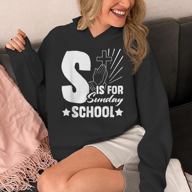 Christian Teacher S Is For Sunday School Essentials Women's Hoodie, funny design Christian Teacher S Is For Sunday School Essentials Women's Hoodie, funny design