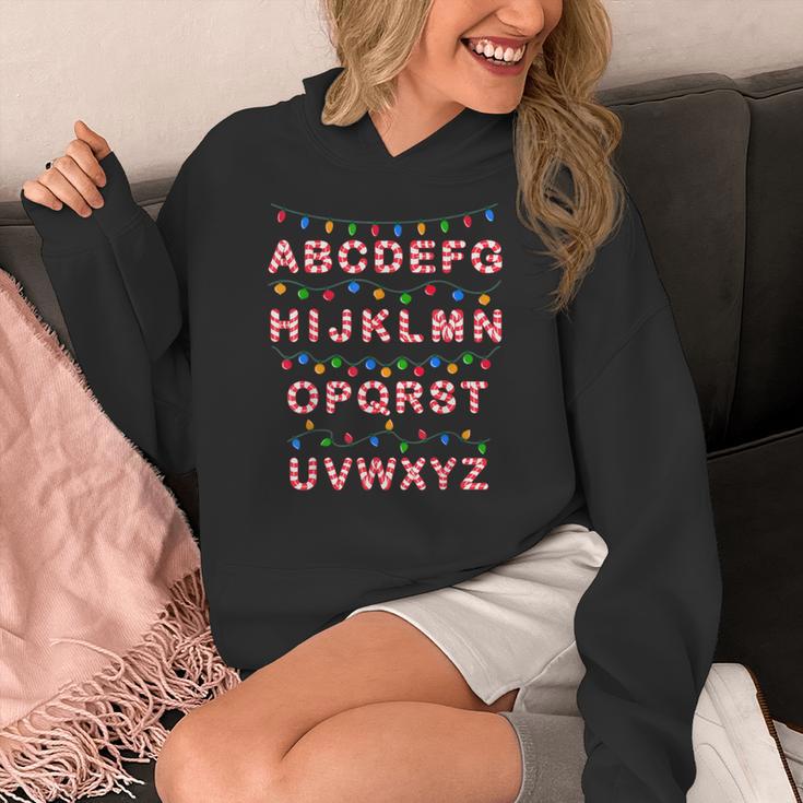 Christmas Alphabet Candy Cane Teachers Students Candy Cane For Men Women Kids Women's Hoodie, funny design
