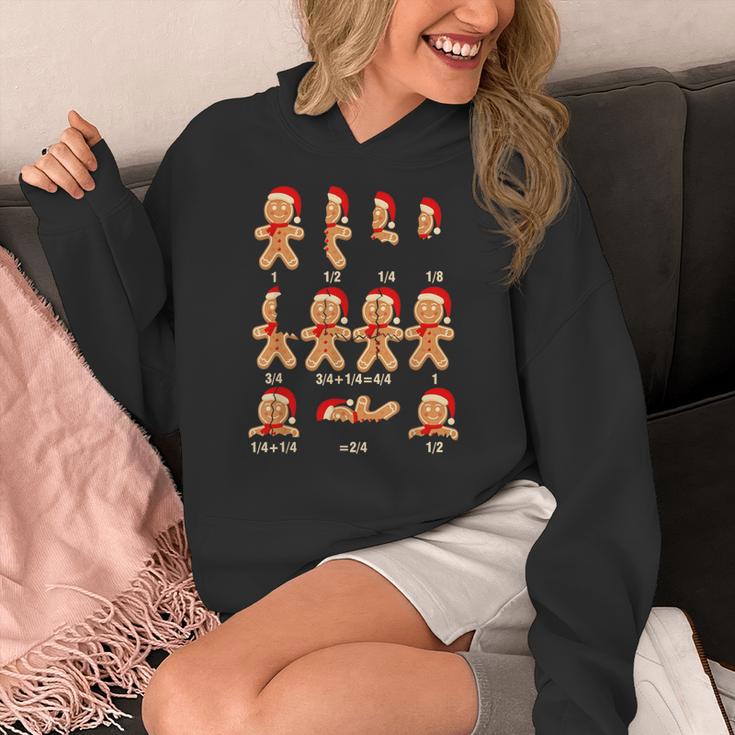 Christmas Math Teacher Equation Gingerbread With Santa Hat Men Women Women's Hoodie, funny design