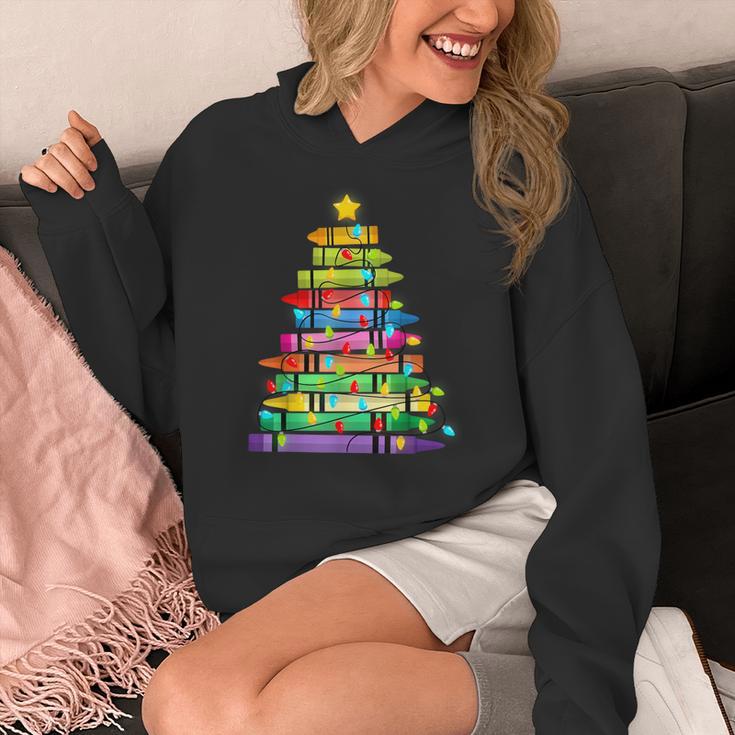 Christmas Tree Made Of Crayons School Teacher Life Student Women's Hoodie, funny design Christmas Tree Made Of Crayons School Teacher Life Student Women's Hoodie, funny design