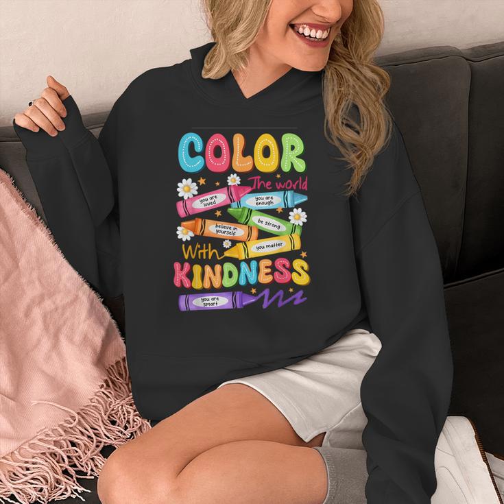 Color The World With Kindness Teachers Back To School Women's Hoodie, funny design Color The World With Kindness Teachers Back To School Women's Hoodie, funny design