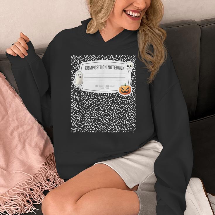 Composition Notebook Costume Adult Halloween For Teacher Women's Hoodie, funny design