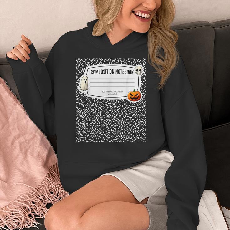 Composition Notebook Costume Adult Halloween For Teachers Women's Hoodie, funny design