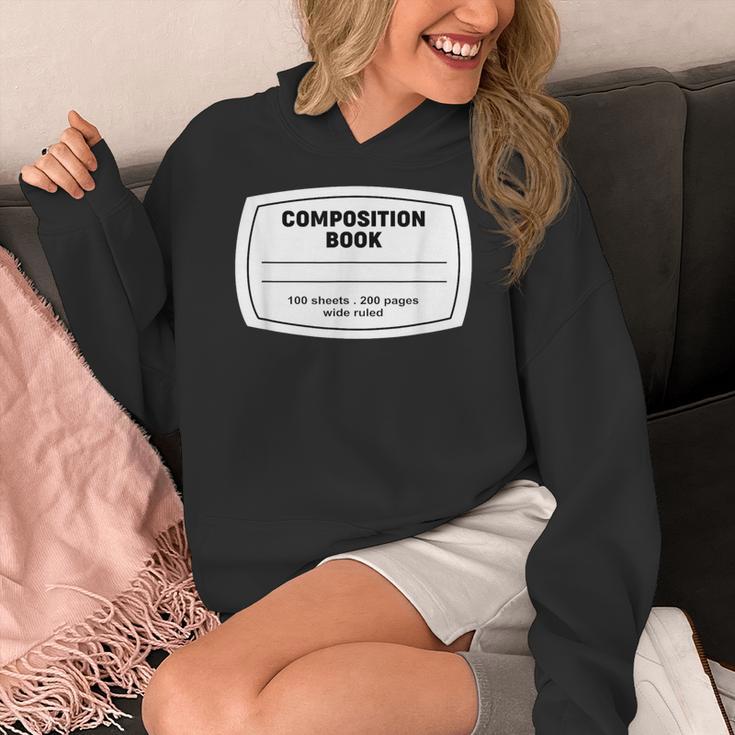 Composition Notebook Halloween Costume Teacher Student Women's Hoodie, funny design Composition Notebook Halloween Costume Teacher Student Women's Hoodie, funny design