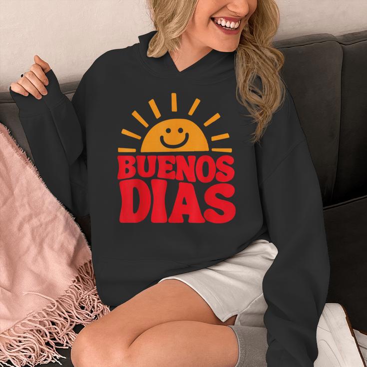Cute Bilingual Spanish Teacher Buenos Dias Sunshine Women's Hoodie, funny design Cute Bilingual Spanish Teacher Buenos Dias Sunshine Women's Hoodie, funny design
