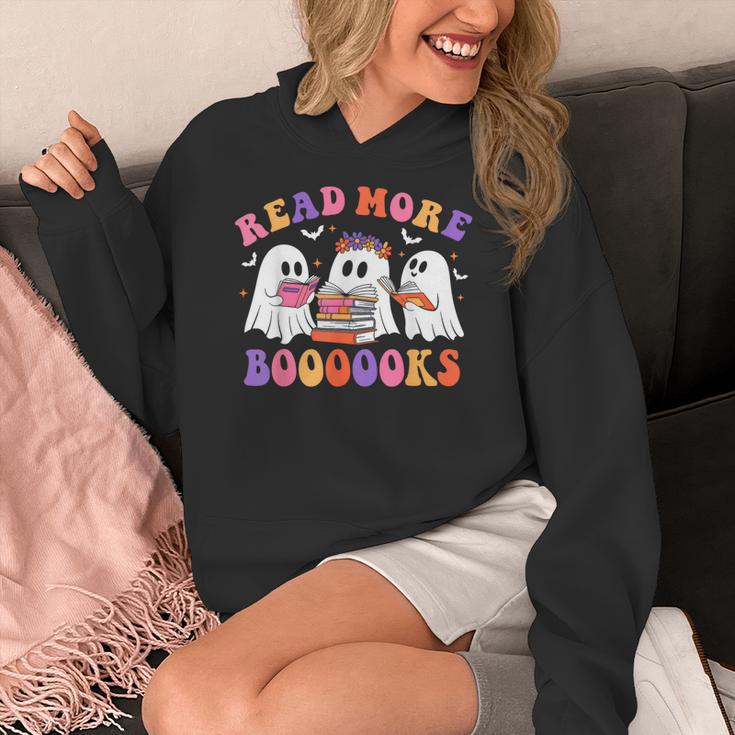 Cute Ghost Read More Books Lover Teacher Halloween Costume Women's Hoodie, funny design