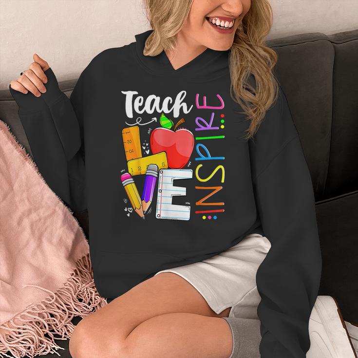 Cute Teach Love And Inspire Men Women Teacher Women's Hoodie, funny design