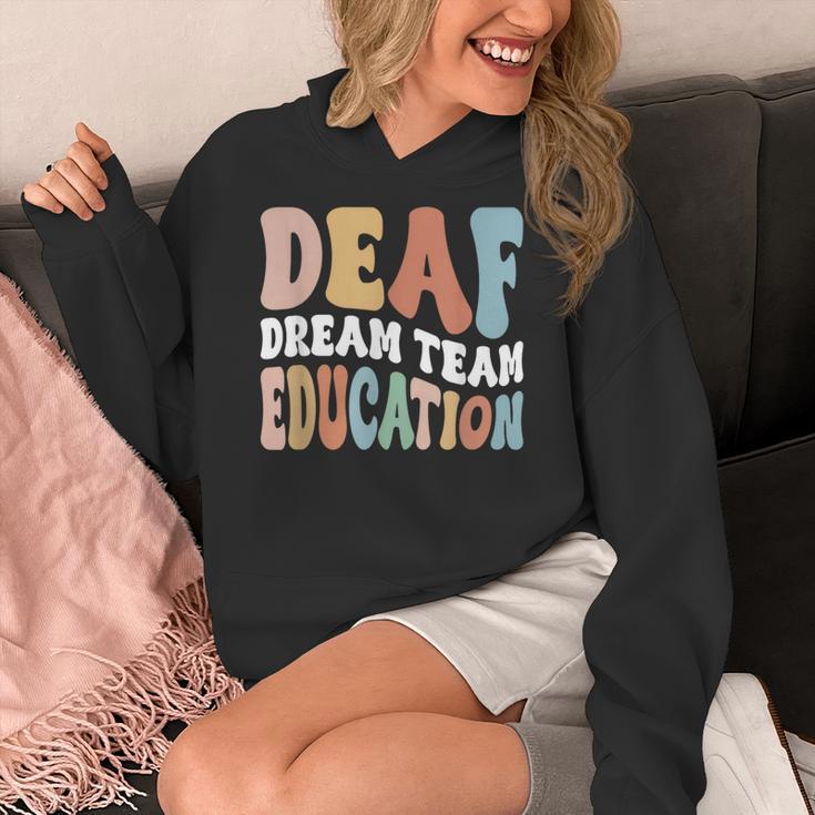 Deaf Dream Team Education Deaf Education Teacher Women's Hoodie, funny design