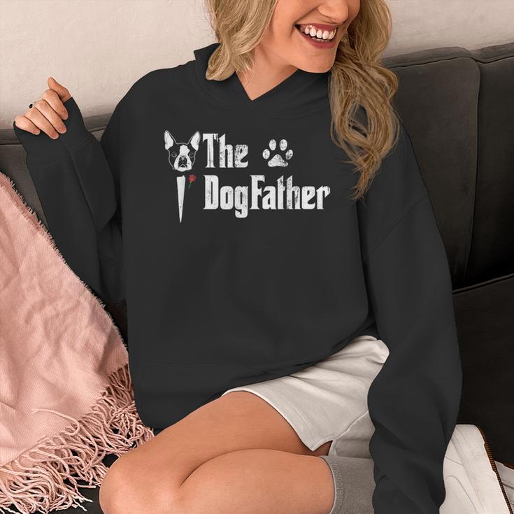 The Dogfather Boston Terrier Dog Dad Father's Day Women's Hoodie, Couple Gifts, Boston Terrier Dad Gifts, funny design