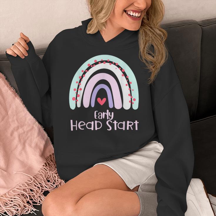 Early Headstart Cute Retro Rainbow Teachers Women's Hoodie, funny design