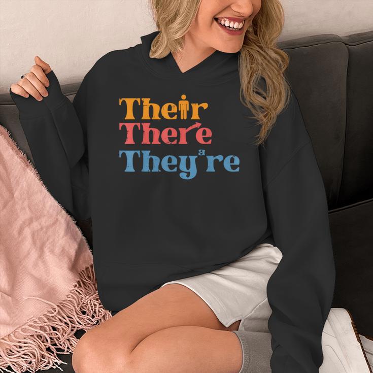 English Teacher Their There Theyre Grammar Men Women Women's Hoodie, English Teacher Gifts, funny design