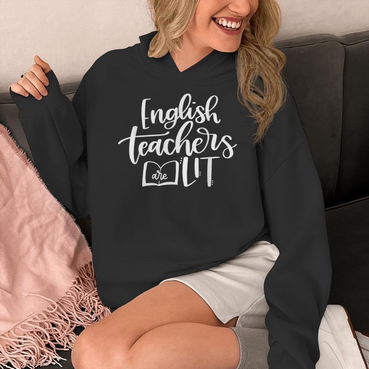 English Teachers Are Lit Teacher Appreciation Women's Hoodie, English Teacher Gifts, funny design