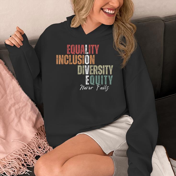 Equality Inclusion Diversity Equity Love Never Fails Teacher Women's Hoodie, funny design