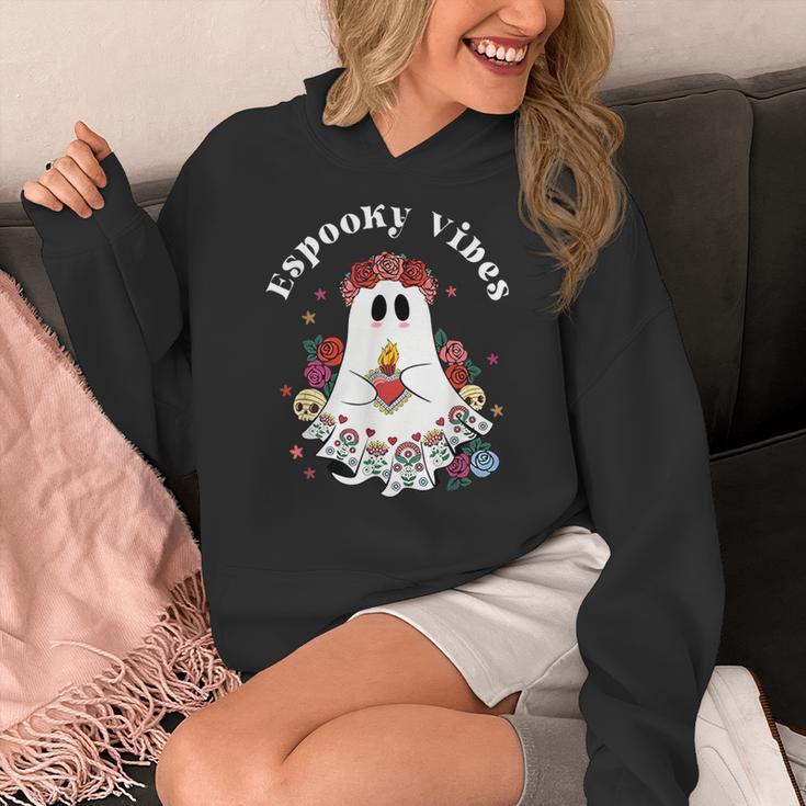 Espooky Vibes Maestra Halloween Spanish Mexican Teacher Women's Hoodie, funny design