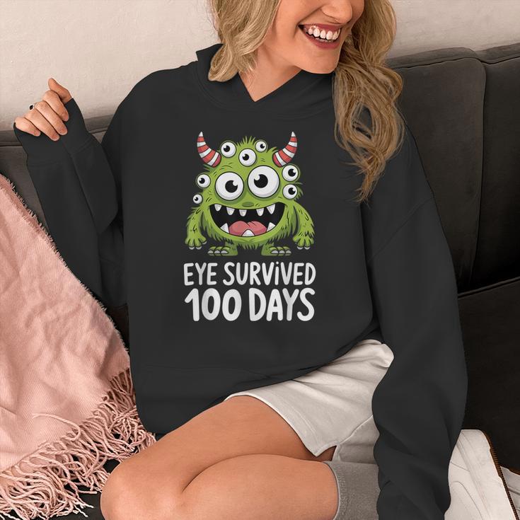 Eye Survived 100 Days Of School Monster Lover Teacher Kids Women's Hoodie, funny design Eye Survived 100 Days Of School Monster Lover Teacher Kids Women's Hoodie, funny design